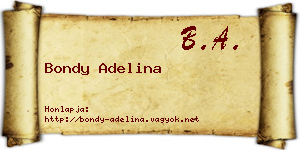 Bondy Adelina névjegykártya